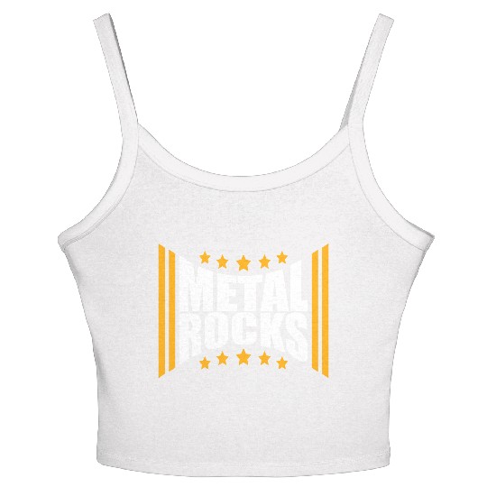 Heavy Metal Rocks Hard Rock Music Text Quote Logo Women's Spaghetti Strap Tank Top