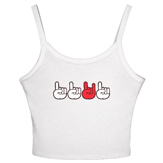 Be Different Heavy Metal Music Horns Hand Gesture Women's Spaghetti Strap Tank Top