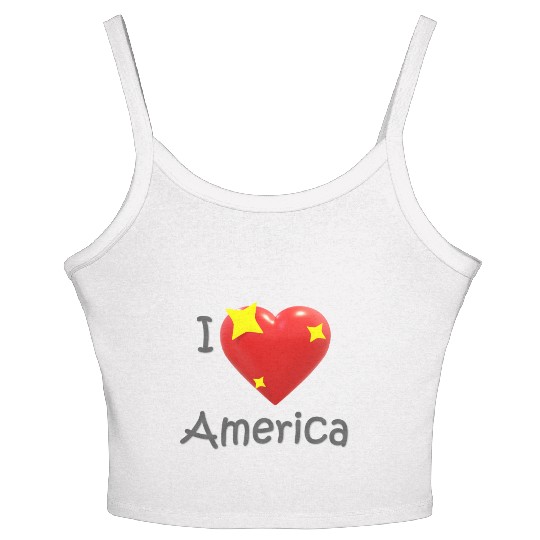 I Love America Women's Spaghetti Strap Tank Top