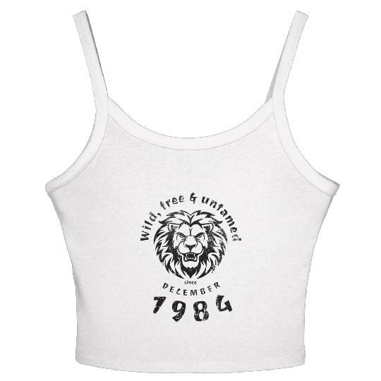 40th birthday Wild, free & untamed since 12/1984 Women's Spaghetti Strap Tank Top