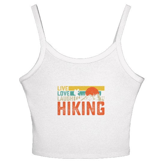 Live love laugh hiking Women's Spaghetti Strap Tank Top
