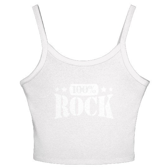 100 % Percent Rock Heavy Metal Music Text Logo Women's Spaghetti Strap Tank Top