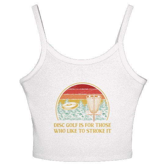 Disc Golf Go Stroke It Motivational Quote Golfer Women's Spaghetti Strap Tank Top