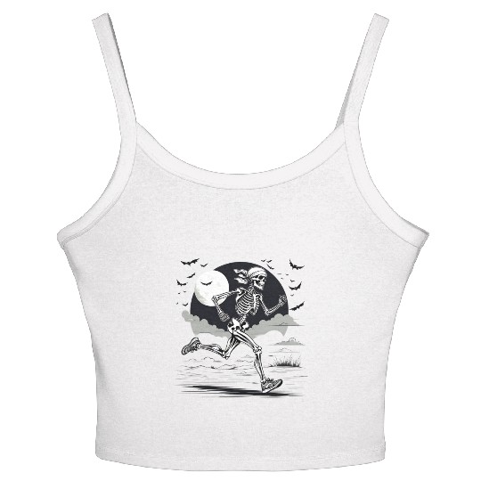 Midnight Marathon: Skeleton's Sprint Women's Spaghetti Strap Tank Top