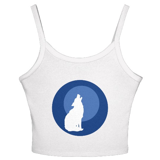 Wolf Moon Nature Vector Women's Spaghetti Strap Tank Top