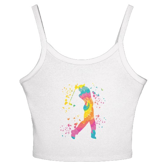 Golfer Colorsplash Kids Miniature Golf Women's Spaghetti Strap Tank Top