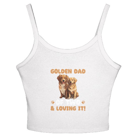 Golden Retriever Golden Dad Of Two Women's Spaghetti Strap Tank Top