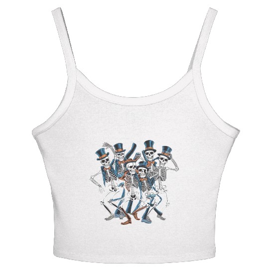 Let's Dance Dancing Skeleton Skull Women's Spaghetti Strap Tank Top