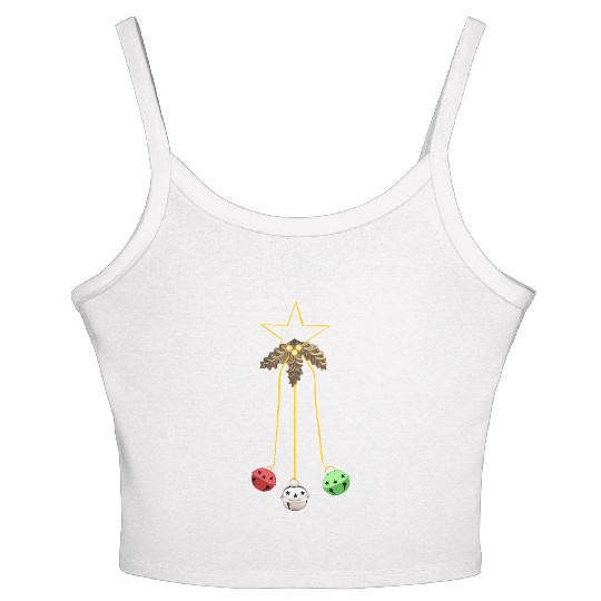Jingle Bells Star Wreath Women's Spaghetti Strap Tank Top