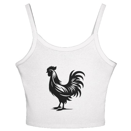 Cute Cock Pedigree Cock Large Plumage Women's Spaghetti Strap Tank Top