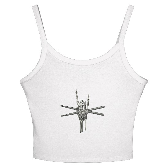 Skeleton Hand Drumsticks Women's Spaghetti Strap Tank Top