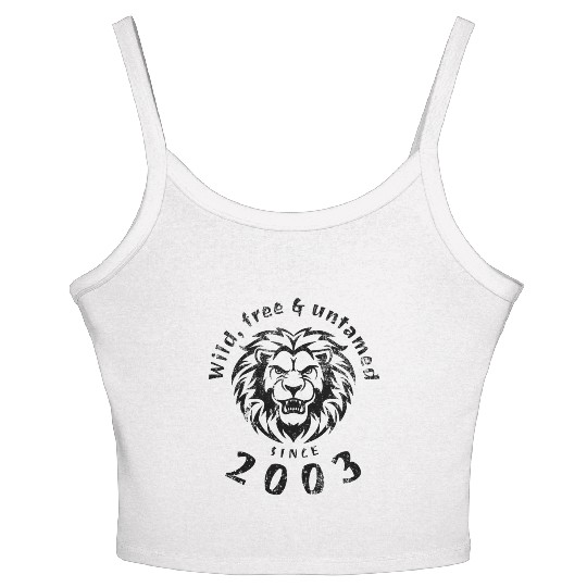 21st birthday Wild, free & untamed since 2003 Women's Spaghetti Strap Tank Top