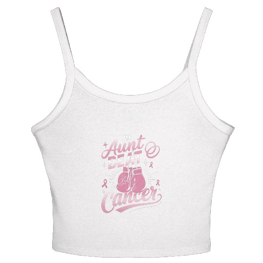 My Aunt Beat Cancer Breast Cancer Awareness Women's Spaghetti Strap Tank Top