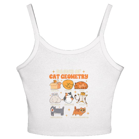 Math Teacher Life Teaching Basics Of Cat Geometry Women's Spaghetti Strap Tank Top