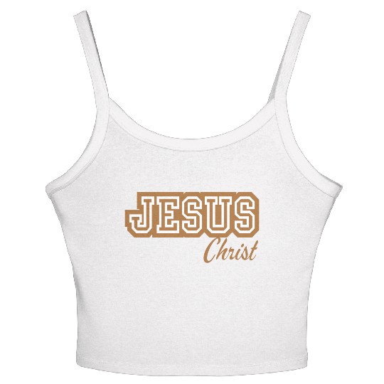 Letterman Tan Jesus Women's Spaghetti Strap Tank Top