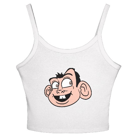 Monkey Face Sweet Cute Little Head Laughs Happy Women's Spaghetti Strap Tank Top
