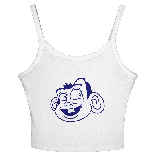Monkey Face Sweet Cute Little Head Laughs Happy Women's Spaghetti Strap Tank Top