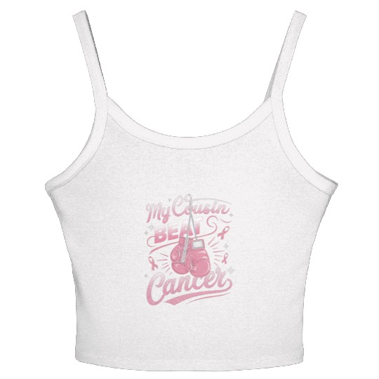 My Cousin Beat Cancer Breast Cancer Awareness Women's Spaghetti Strap Tank Top