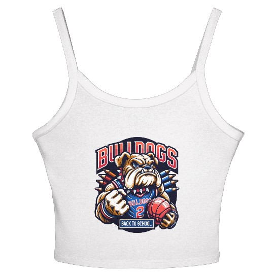 Bulldogs Mascot Back To School Team Spirit Women's Spaghetti Strap Tank Top