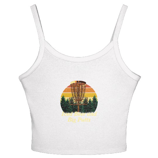 Iced Beer and Big Putts Disc Golf Beer Lover Golfe Women's Spaghetti Strap Tank Top