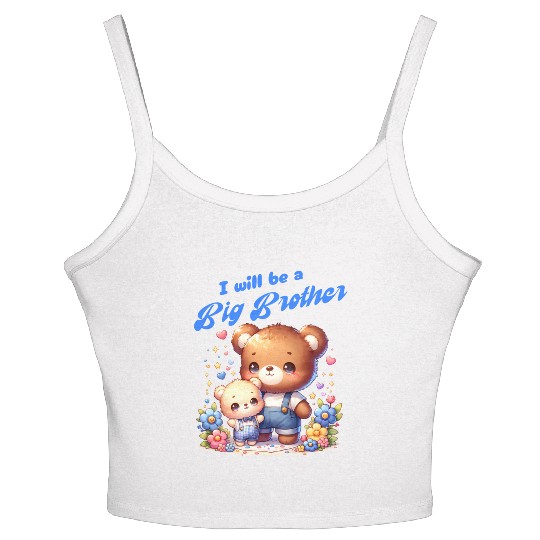 I'm Going To Be A Big Brother Cute Teddy Bears, Women's Spaghetti Strap Tank Top