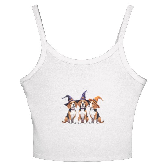 Beagle Halloween Spooky Dog Halloween Costume Women's Spaghetti Strap Tank Top
