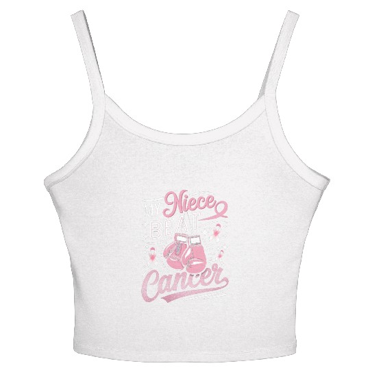 My Niece Beat Cancer Breast Cancer Awareness Women's Spaghetti Strap Tank Top
