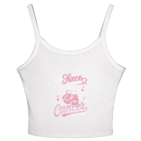 My Niece Beat Cancer Breast Cancer Awareness Women's Spaghetti Strap Tank Top