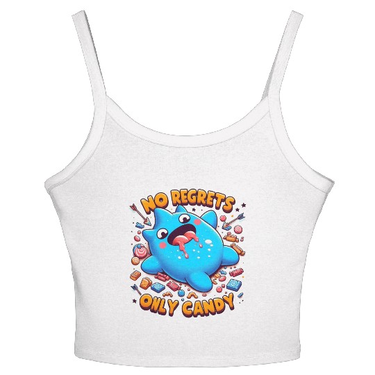 Stitch Halloween No Regrets Only Candy Women's Spaghetti Strap Tank Top