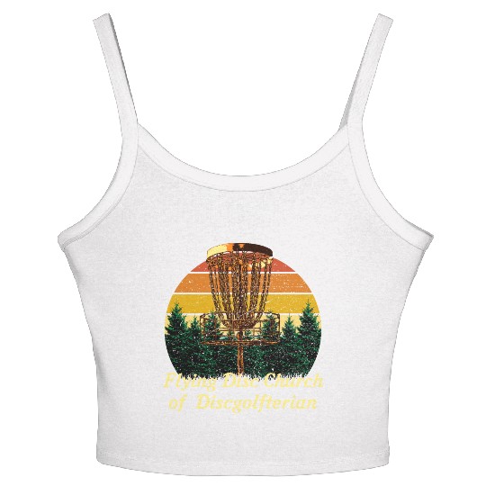 Flying Disc Church Funny Disc Golf Humor Golfer Da Women's Spaghetti Strap Tank Top