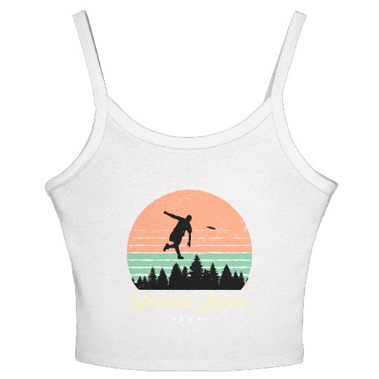 Ultimate Frisbee Vintage Retro Sunset Women's Spaghetti Strap Tank Top
