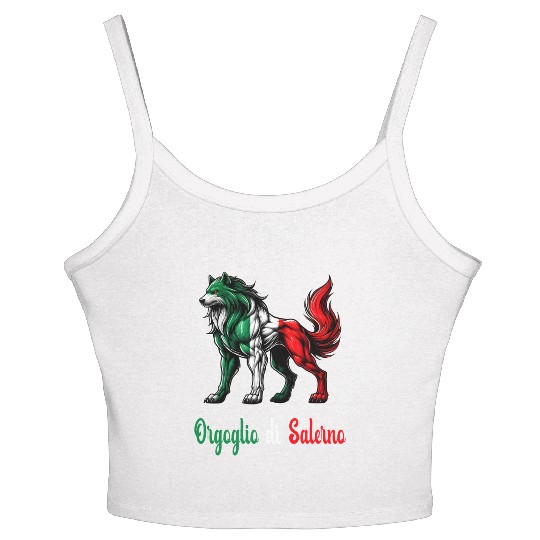The pride of Salerno Italy flag Women's Spaghetti Strap Tank Top