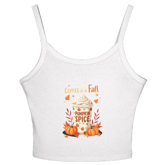 Fueled by Coffee & Fall Vibes Women's Spaghetti Strap Tank Top