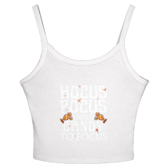 Hocus Pocus I Need Candy To Focus Women's Spaghetti Strap Tank Top
