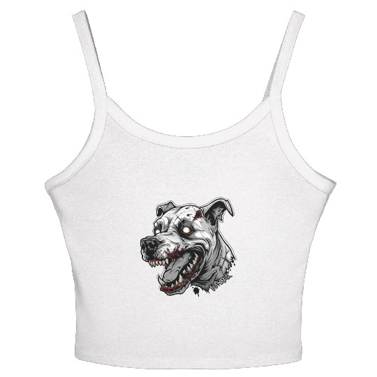 White Zombie Dog Head Women's Spaghetti Strap Tank Top