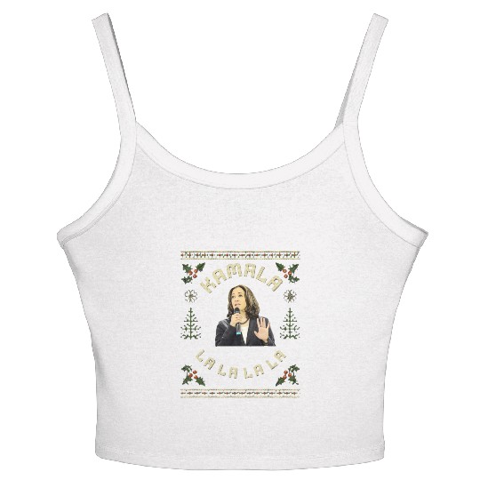 Kamala Harris singing Christmas Carol Women's Spaghetti Strap Tank Top