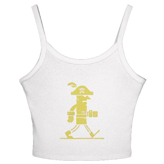 Playful Minimalist Pirate Women's Spaghetti Strap Tank Top in Bright Yellow