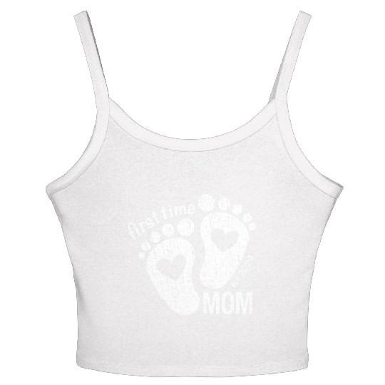First time Mom - newborn mother design 2024 Women's Spaghetti Strap Tank Top
