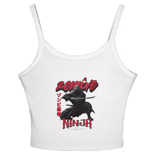 Epic Zombie Ninja: Unleash the Undead Warrior Women's Spaghetti Strap Tank Top
