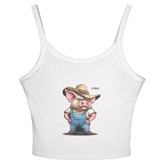 Hillbilly Pig Farmer – Redneck Village Life Women's Spaghetti Strap Tank Top