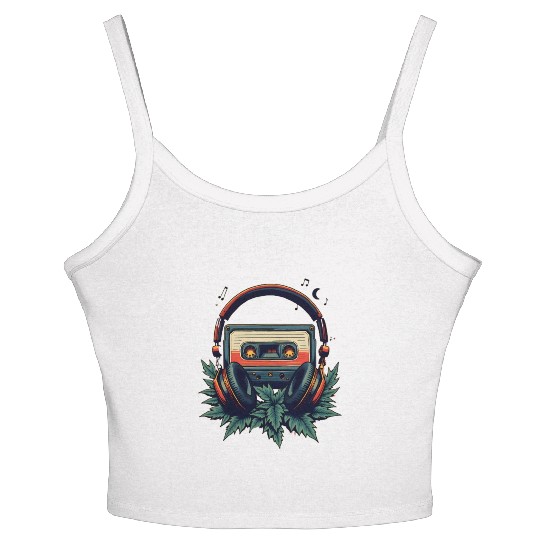 Retro Beats: Old School Cassette Women's Spaghetti Strap Tank Top"