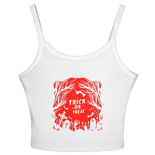 Trick or Treat Graveyard Women's Spaghetti Strap Tank Top