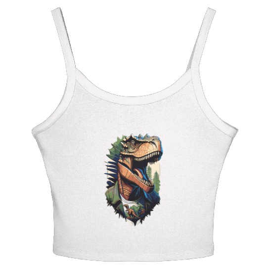 Tyrannosaurus style - Cool Raptor in Jacket Women's Spaghetti Strap Tank Top