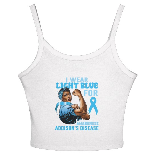 I Wear Light Blue For Addisons Disease Awareness Women's Spaghetti Strap Tank Top