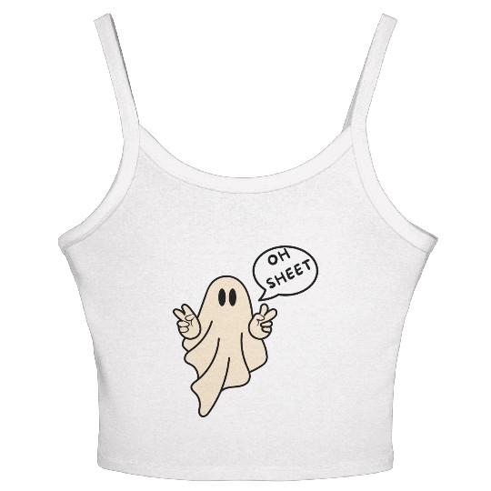 Oh Sheet Ghost on Unisex Women's Spaghetti Strap Tank Top