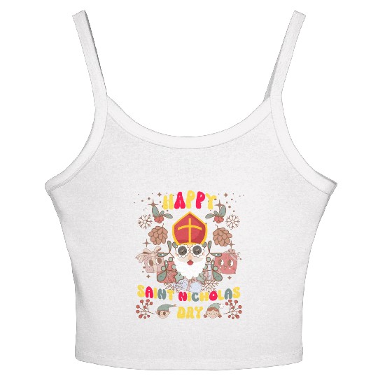 Groovy Saint Nicholas Day logo Women's Spaghetti Strap Tank Top