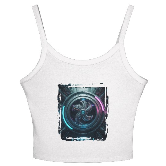 Zodiac sign Libra in cyberpunk era Future Women's Spaghetti Strap Tank Top