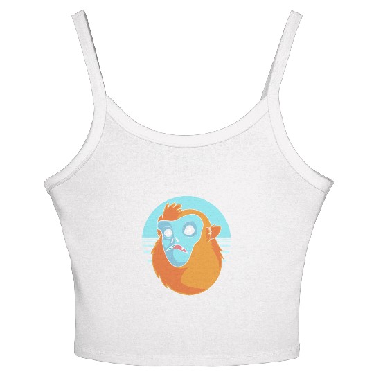 Funny Monkey Face Golden Snub Nosed Monkey Women's Spaghetti Strap Tank Top