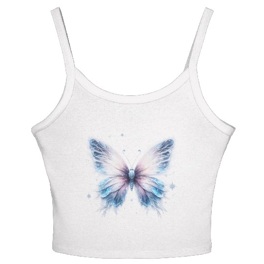 Magical Colorful Butterfly Design Women's Spaghetti Strap Tank Top