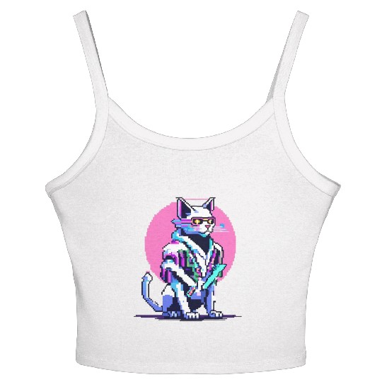 Cyberpunk Blade Cat Women's Spaghetti Strap Tank Top